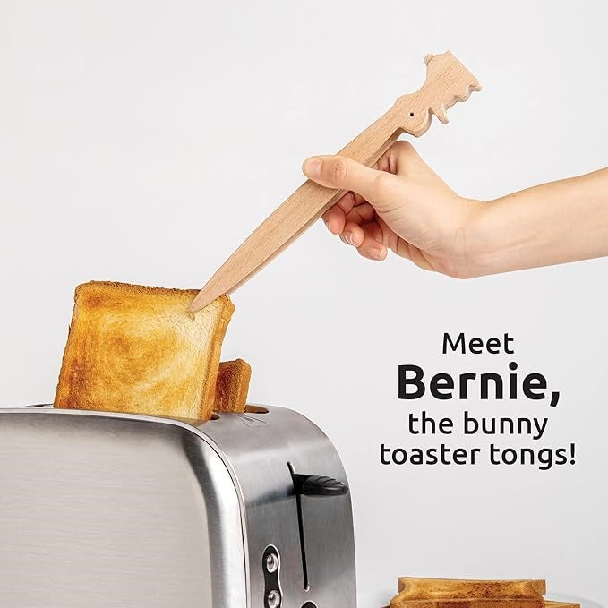 Wooden Rabbit Toast Tongs