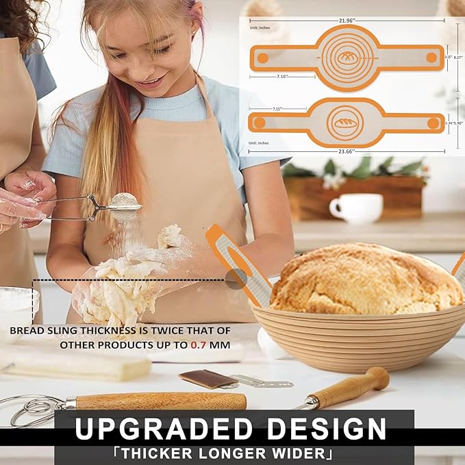 2PCS Silicone Bread Sling Oval and Round for Dutch Oven